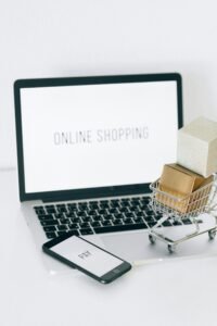 Online shopping deals on a laptop
